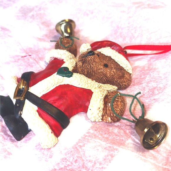 Kurt Adler Teddy Bear Ornament with Bells - Picture 2 of 5